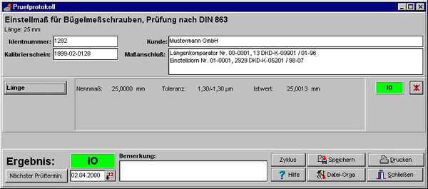Prüfübersicht